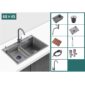 KX6845-02S-Gray Stainless Steel Kitchen Sink with faucent (3)