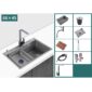 KX6845-03S-Gray Stainless Steel Kitchen Sink with faucent (3)