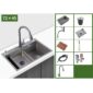 KX7245-04S-Gray Stainless Steel Kitchen Sink with pull-out faucet (3)