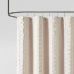 Metro Woven Clipped Solid Shower Curtain