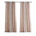Imani Cotton Printed Curtain Panel with Chenille Stripe and Lining