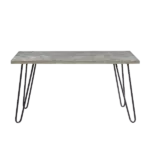 Modern Sleek Design Dining Table 1pc Light Gray Wooden Top Black Finish Metal Legs Dining Furniture