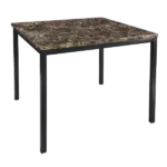 Counter Height Table 1pc Metal Frame Faux Mable Top Square Transitional Dining Room Furniture