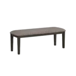 Transitional Look Gray Finish Fabric Casual Seat Bench Wood Framed Ideal For Dining Furniture