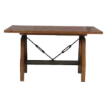 Rustic Brown and Gunmetal Finish 1pc Counter Height Dining Table Industrial Design Wooden Dining Furniture