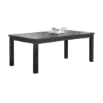 Simple 1pc Dining Table Pine Wood Rectangle Top Table w Leaf well-crafted chair legs Dining Room Furniture Dark Grey Finish