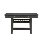 Transitional Gray Finish 1pc Counter Height Table with Storage Drawers Display Shelf Wine Rack Dining Furniture
