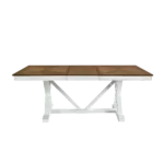 Modern Style White and Oak Finish Dining Table 1pc with Self-Storing Extension Leaf Charming Traditional Lines Dining Furniture