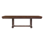 Traditional Formal Dining Room Furniture 1pc Table with Separate Extension Leaf Classic Routed Pilasters, Moldings and Decorative Pediments Dark Oak Finish