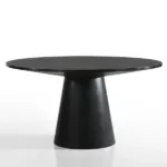 Jasper Ebony Black 59" Wide Contemporary Round Dining Table