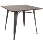 Oregon 36" Industrial-Farmhouse Dining Table in Antique and Espresso by LumiSource