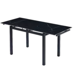 Black Ceramic Modern Rectangular Expandable Dining Room Table For Space-Saving