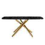 Large Modern Minimalist Rectangular Glass Dining Table for Kitchen, Dining, Living, Meeting Room and Banquet hall