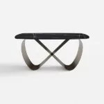 Lauren Black Gold Butterfly Shaped Base 1.6m Sintered Stone Dining Table 63 x 35.4 x 29.5 inch