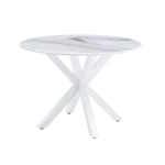 42.1"WHITE Table cross leg Mid-century Dining Table for 4-6 people With Round Mdf Table Top, Pedestal Dining Table, End Table Leisure Coffee Table