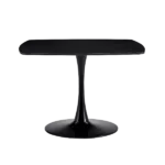 42.1"BLACK Table Mid-century Dining Table for 4-6 people With Round Mdf Table Top, Pedestal Dining Table, End Table Leisure Coffee Table