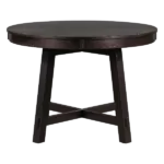 Modern Espresso Solid Wood Round Dining Table of Wooden Legs For Dining Room