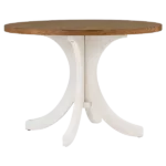 Modern Walnut Solid Wood Round Dining Table With Wooden Legs for Small Places