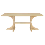 Modern Natural Wood Rectangular Dining Table with Curved Design Legs
