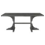 Modern Light Gray Wooden Rectangular Dining Table with Curved Design Legs For Dining Room