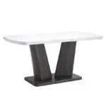 Rectangular 63" Marble Dining Table, Luxurious Dining Room Table with Faux Marble Top and U-Shape MDF Base, Modern Kitchen Dining Table for Kitchen Living Dining Room