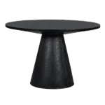 Modern Black Round Dining Table of Pedestal Base for Living Room
