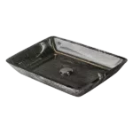 Modern Tempered Glass Rectangular Vessel Bathroom Sink in Black