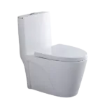 1-Piece High Efficiency Dual Flush Elongated White Toilet with Modern Design