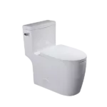 Dual Flush Elongated One-Piece Toilet Seat Included in White Color
