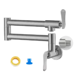 Pot Filler Faucet Wall-Mount for Kitchen in Brushed Nickel