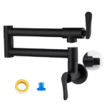 Wall Mount Pot Filler Faucet in Matte Black