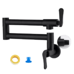 Wall Mount Pot Filler Faucet in Matte Black