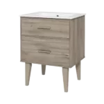 Freestanding 24"W Maple Color Bathroom Vanity with Ceramic sink