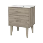 Freestanding 24"W Maple Color Bathroom Vanity with Ceramic sink