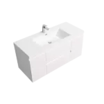 Wall Mounted 47’’W Bathroom Vanity in Gloss White with 2-Drawers and 2-Cabinets