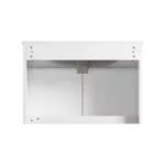 Solid Wood 24”W Wall Mount White Bathroom Vanity with White Ceramic Basin with Two Soft Close Cabinet Doors