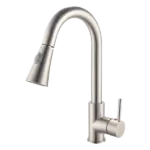 Tim Single Handle Kitchen Faucet with Pull Down Sprayer in Brushed Nickel Finish
