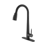 Pull Down Touch Single Handle Kitchen Faucet in Matte Black