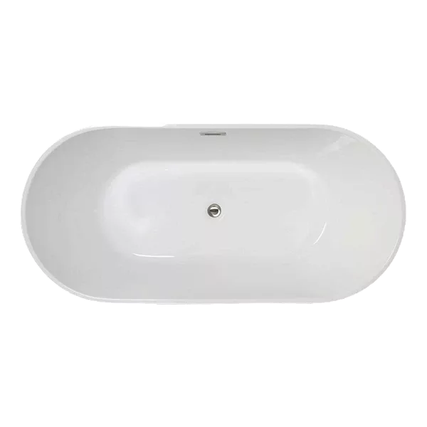 Acrylic Flat-bottom Freestanding tub in White Color