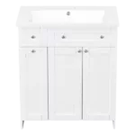 30" White Bathroom vanity with Single Sink ,Combo Cabinet Undermount Sink,Bathroom Storage Cabinet vanities