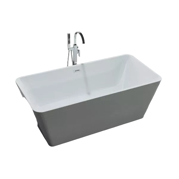67 in. Acrylic Slipper Flat bottom Rectangular Non-Whirlpool Reversible Drain Bathtub in White