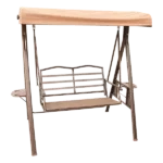2-Person Outdoor Patio Porch Swing Chair in Beige