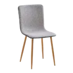 Modern Gray Fleece Upholstered Dining Chair with Oak Leg For Dining Room