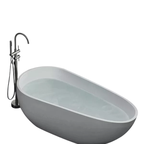 Double Handle Freestanding Tub Filler with Hand-Shower, Brushed Nickel