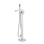 Single Handle Stainless Steel Floor Mounted Freestanding Tub Filler with Hand-Shower