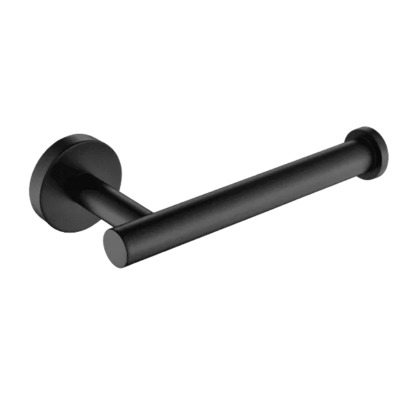 2-Piece Bath Hardware Set with Toilet Paper Holder in Matte Black