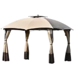 Round Metal Modern  Party Tent Gazebo in Brown Color