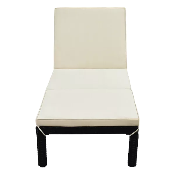 2-Pieces Armless Lounge Chair in Beige With Adjustable Back Rest