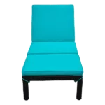 2-Piece Outdoor Lounge Chair in Blue with Adjustable Backrest