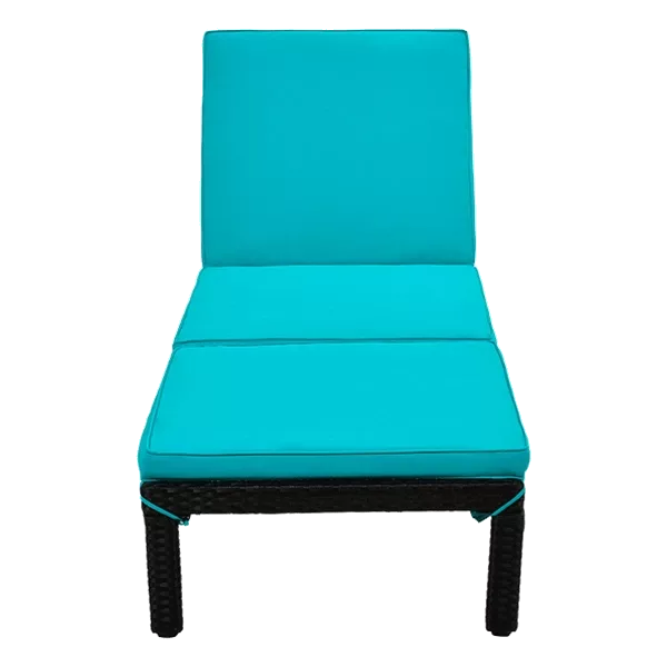 2-Piece Outdoor Lounge Chair in Blue with Adjustable Backrest